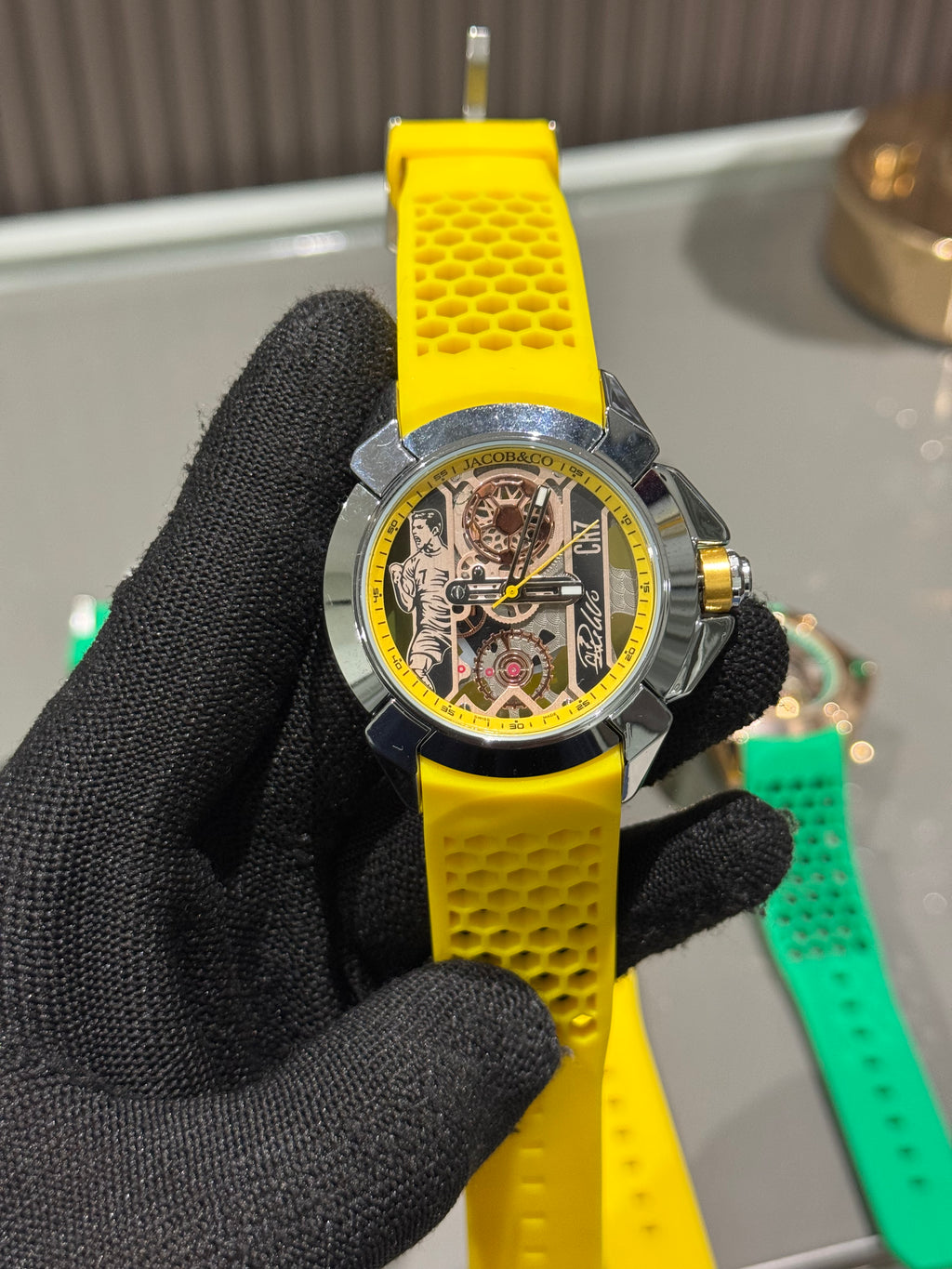 Jacob & Co. Silver Yellow Sweep CR7 Ronaldo Premium Quartz Watch