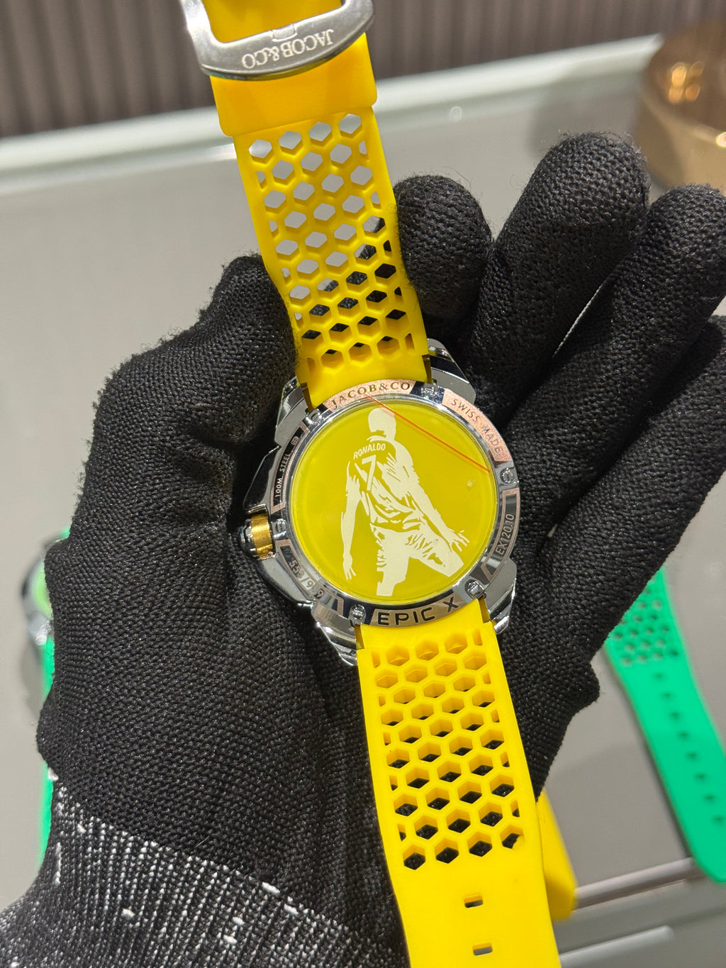 Jacob & Co. Silver Yellow Sweep CR7 Ronaldo Premium Quartz Watch