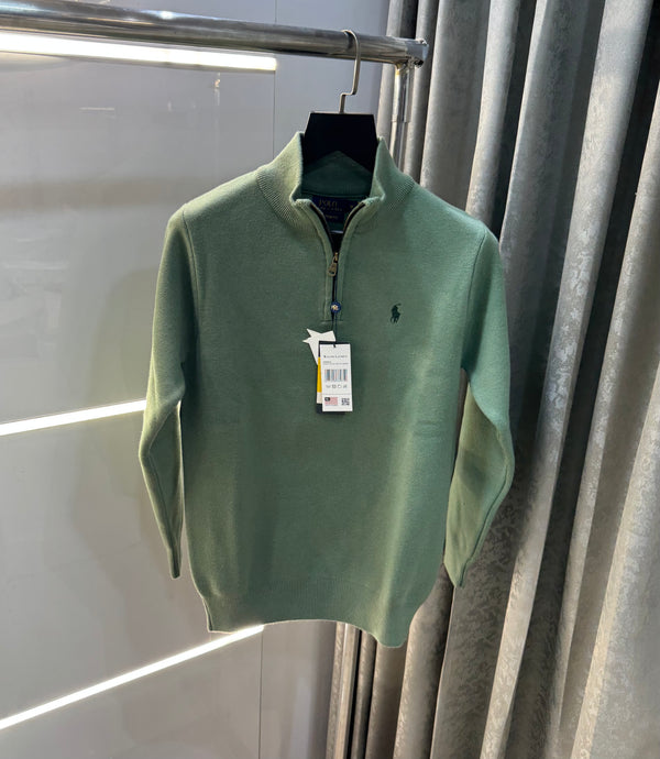 Ralph  Lauren Green Lambs Wool Knitted Pull Over