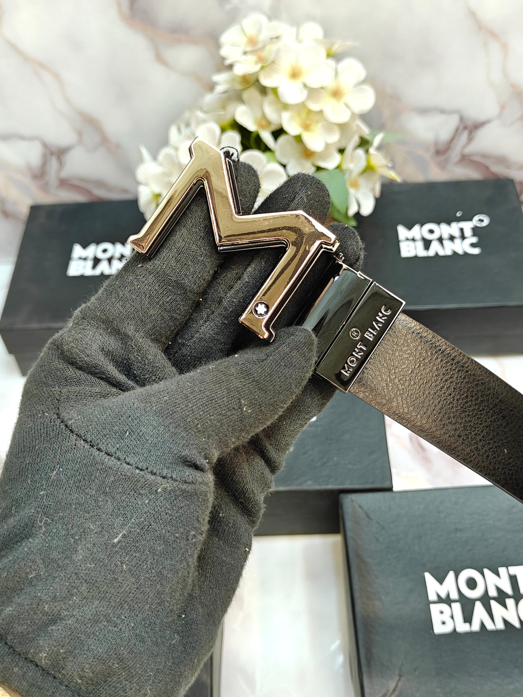 MONT BLANC PREMIUM QUALITY REVERSEABLE BELT WITH OG BOX MB-707