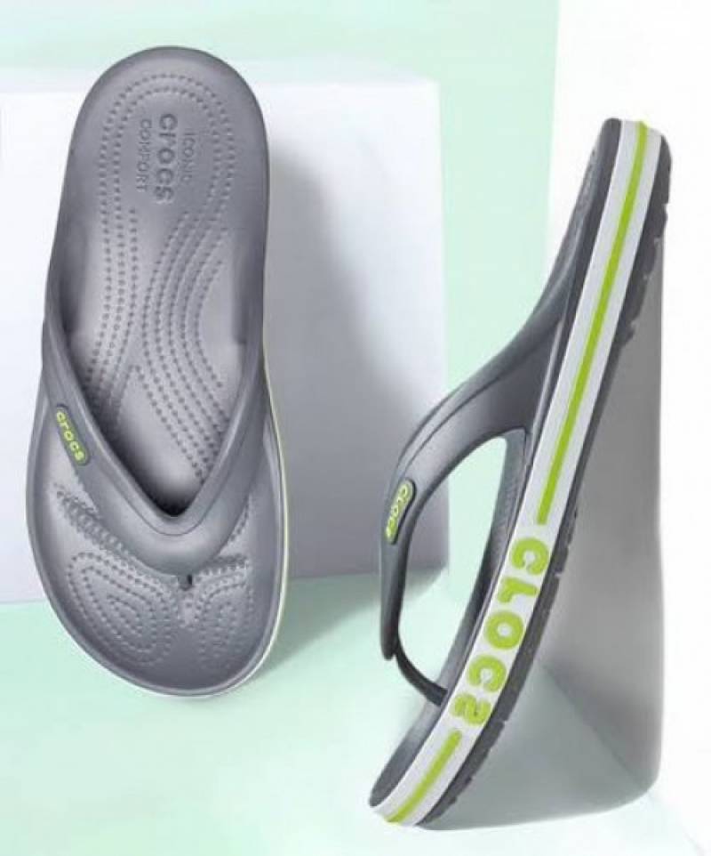 Crocs-Baya-Band-Slide-Grey
