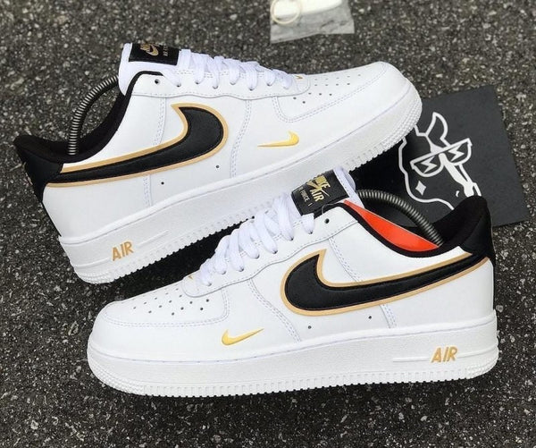 Nike Airforce 1 Low 07 LV8 Double Swoosh WHITE METALLIC GOLD
