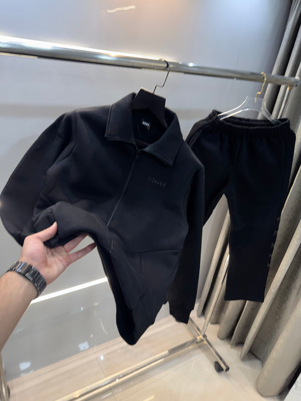 Hugo Bos s Black Emb0s5ed Logo Imported Tracksuit