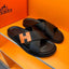 Hermes Paris Premium Black Slides