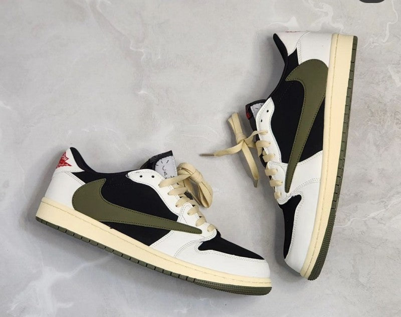 Nike Air Jordan Retro 1 Low X Travis Scott OLIVE With Extra Laces And OG BOX (SEMI UA)