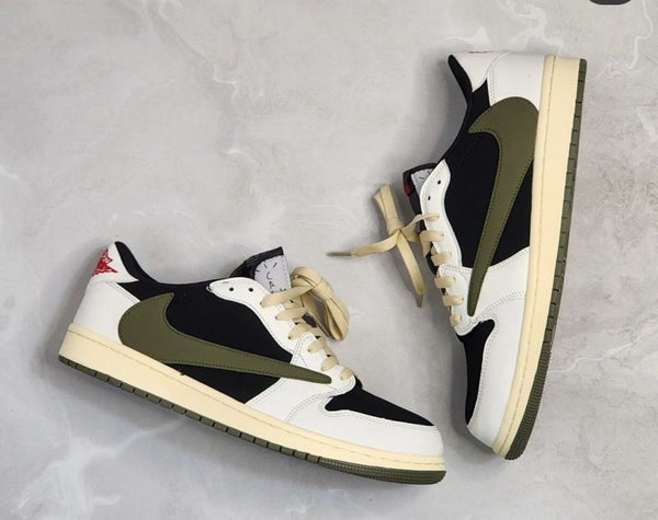 Nike Air Jordan Retro 1 Low X Travis Scott OLIVE With Extra Laces And OG BOX (SEMI UA)