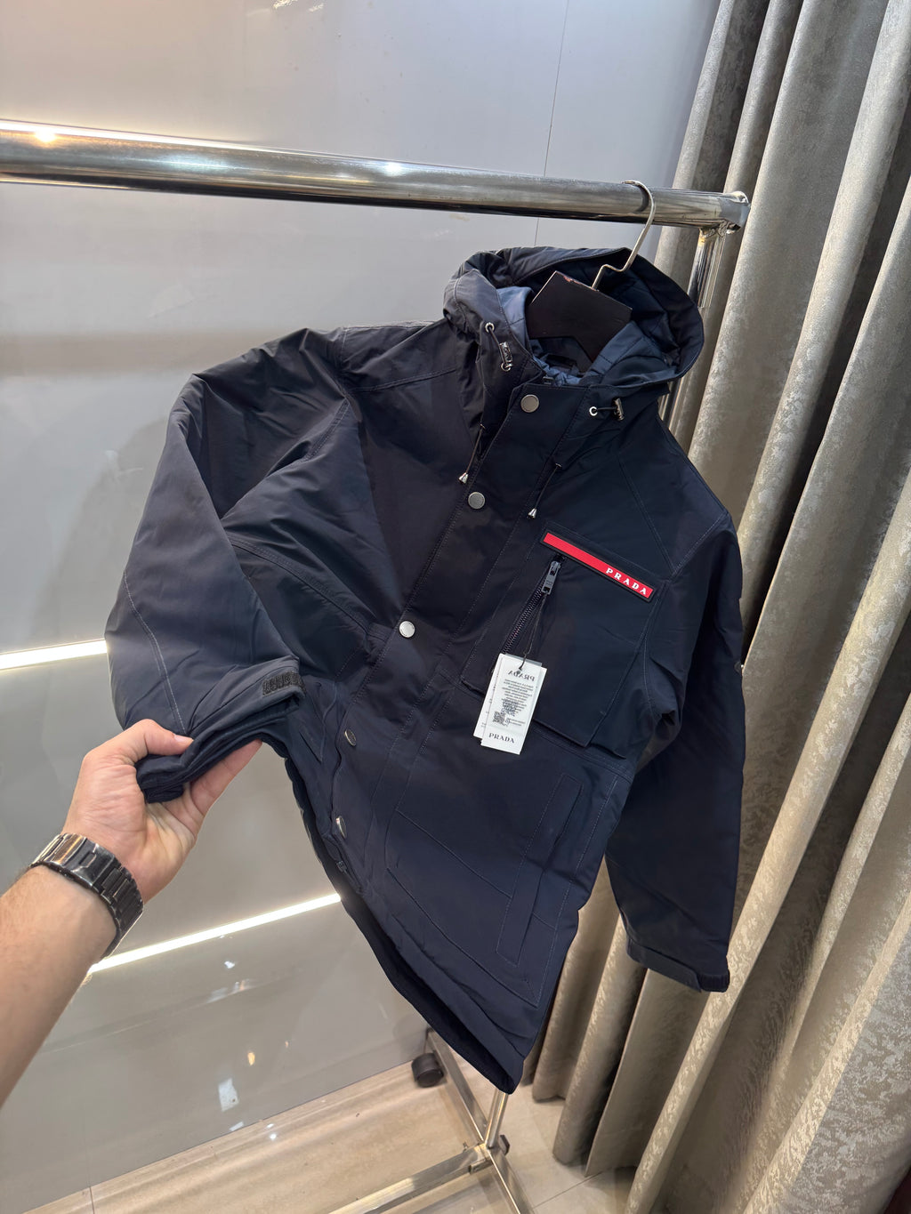 Prad a Milano Navy Blue Imported Puffer Jacket