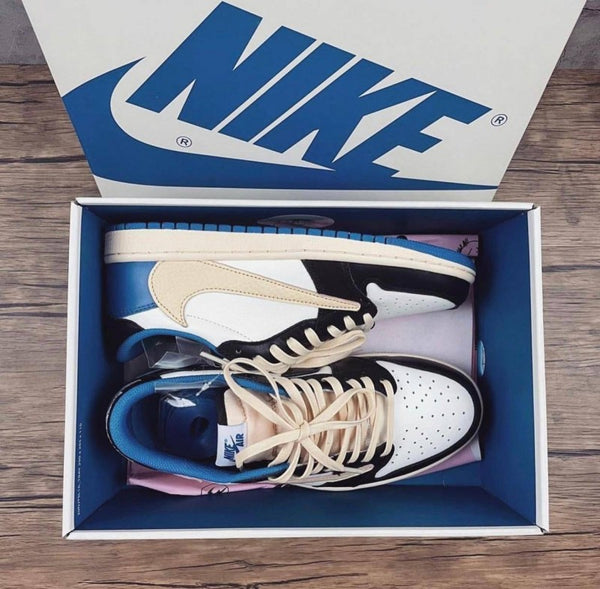 Nike Air Jordan Retro 1 Low Fragment X Travis Scott SEMI UA With PLASTIC PACKING