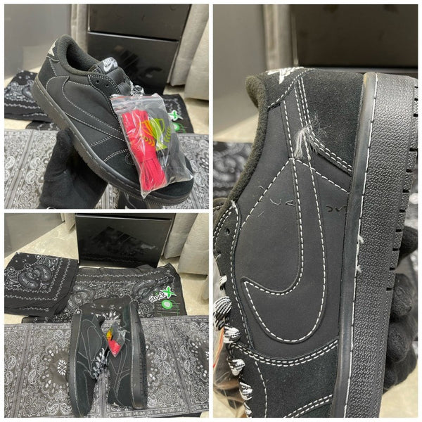 Nike Air Jordan 1 Low X Travis Scott BLACK PHANTOM Heavy Quality