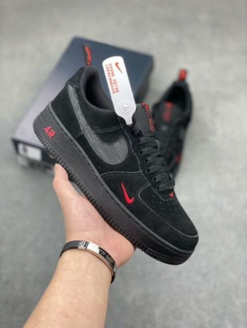 Nike Airforce 1 LOW MULTI SWOOSH BLACK CRIMSON
