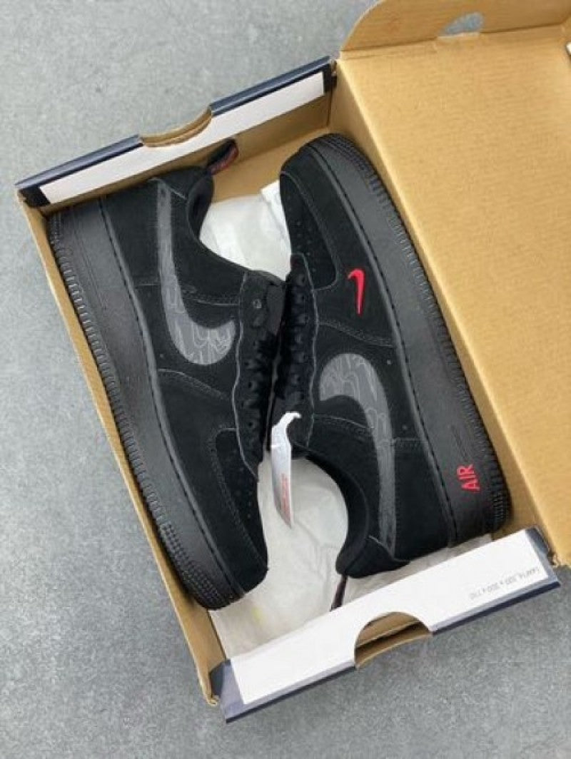 Nike Airforce 1 LOW MULTI SWOOSH BLACK CRIMSON