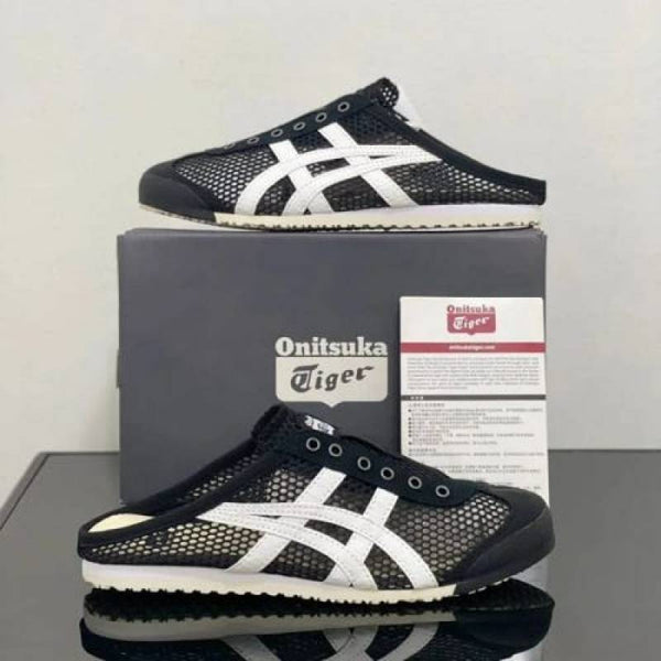 Onitsuka tiger black white slipon sabot