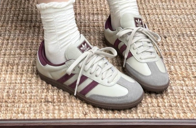 Adidas Samba OG Putty Grey Maroon Metallic Gold