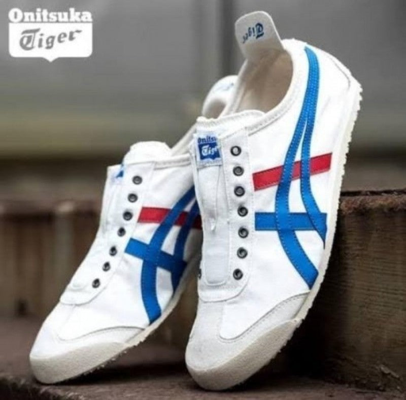 Onitsuka Tiger Slip On WHITE BLUE RED (FIX)