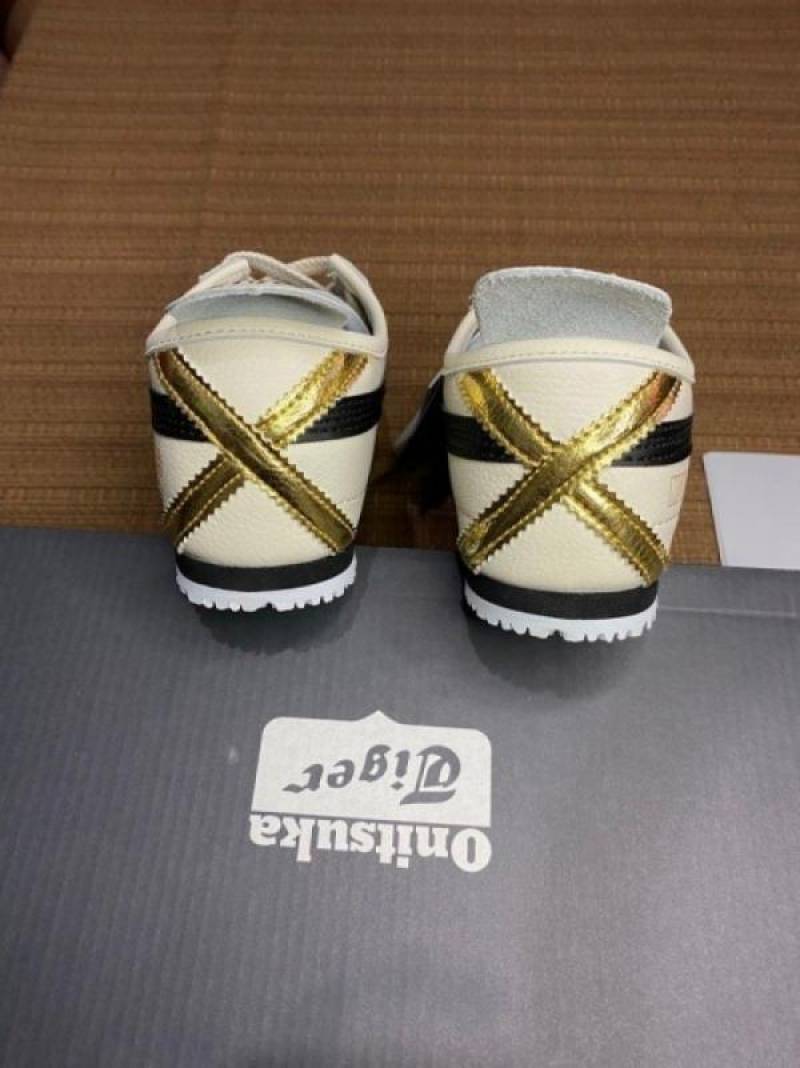 Onitsuka Tiger Mexico 66 Cream Black Gold 1st Leather Quality Sneakers