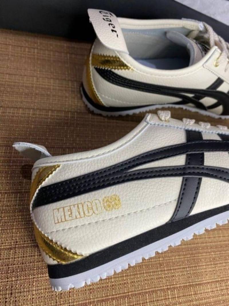 Onitsuka Tiger Mexico 66 Cream Black Gold 1st Leather Quality Sneakers