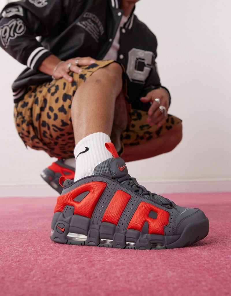 Nike Air More Uptempo DARK GREY LIGHT CRIMSON