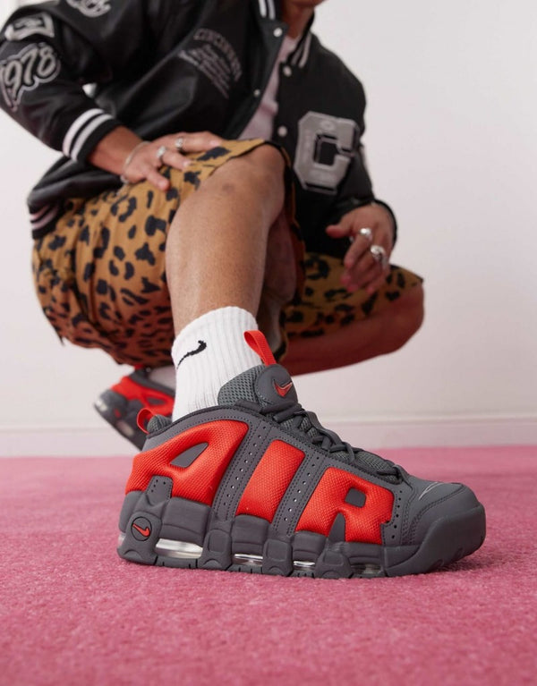 Nike Air More Uptempo DARK GREY LIGHT CRIMSON