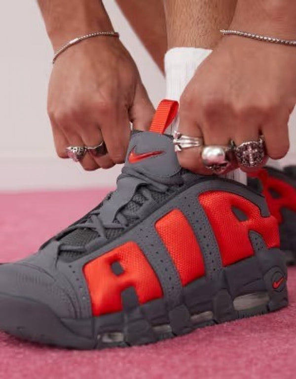 Nike Air More Uptempo DARK GREY LIGHT CRIMSON