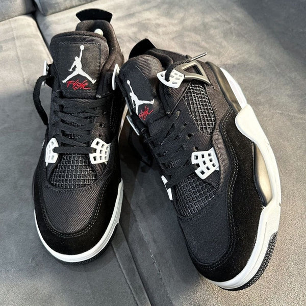 Nikee Air Jordan Retro 4 BLACK CANVAS SEMI UA