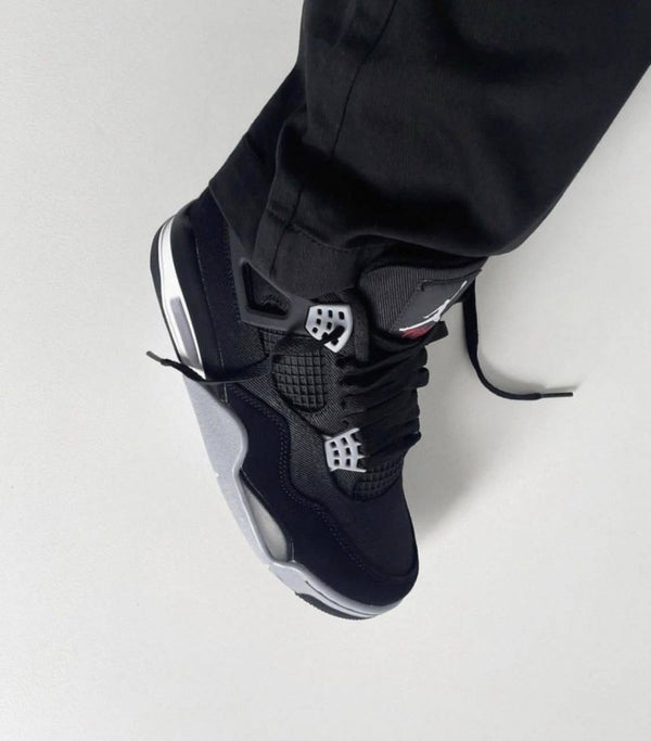 Nikee Air Jordan Retro 4 BLACK CANVAS SEMI UA