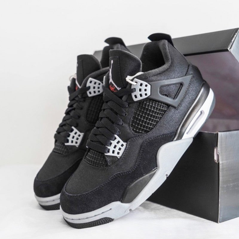 Nikee Air Jordan Retro 4 BLACK CANVAS SEMI UA
