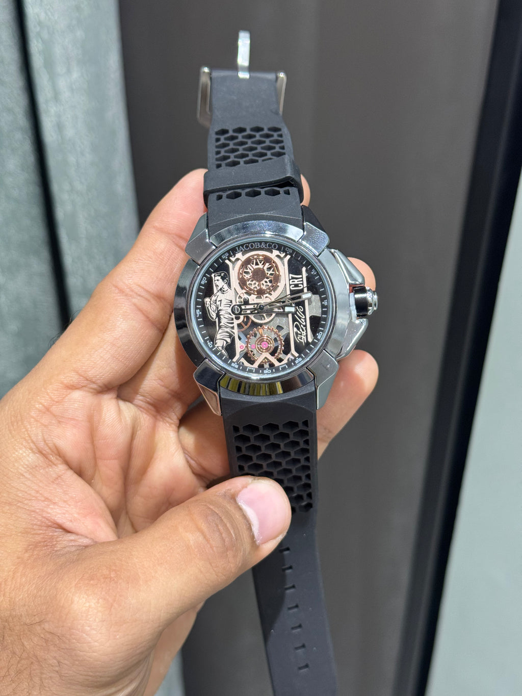 Jacob & Co. Silver Black CR7 Ronaldo Premium Quartz Watch