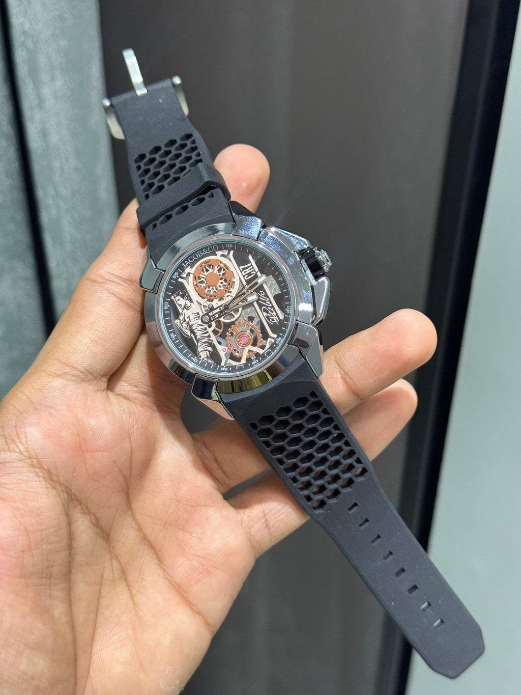 Jacob & Co. Silver Black CR7 Ronaldo Premium Quartz Watch