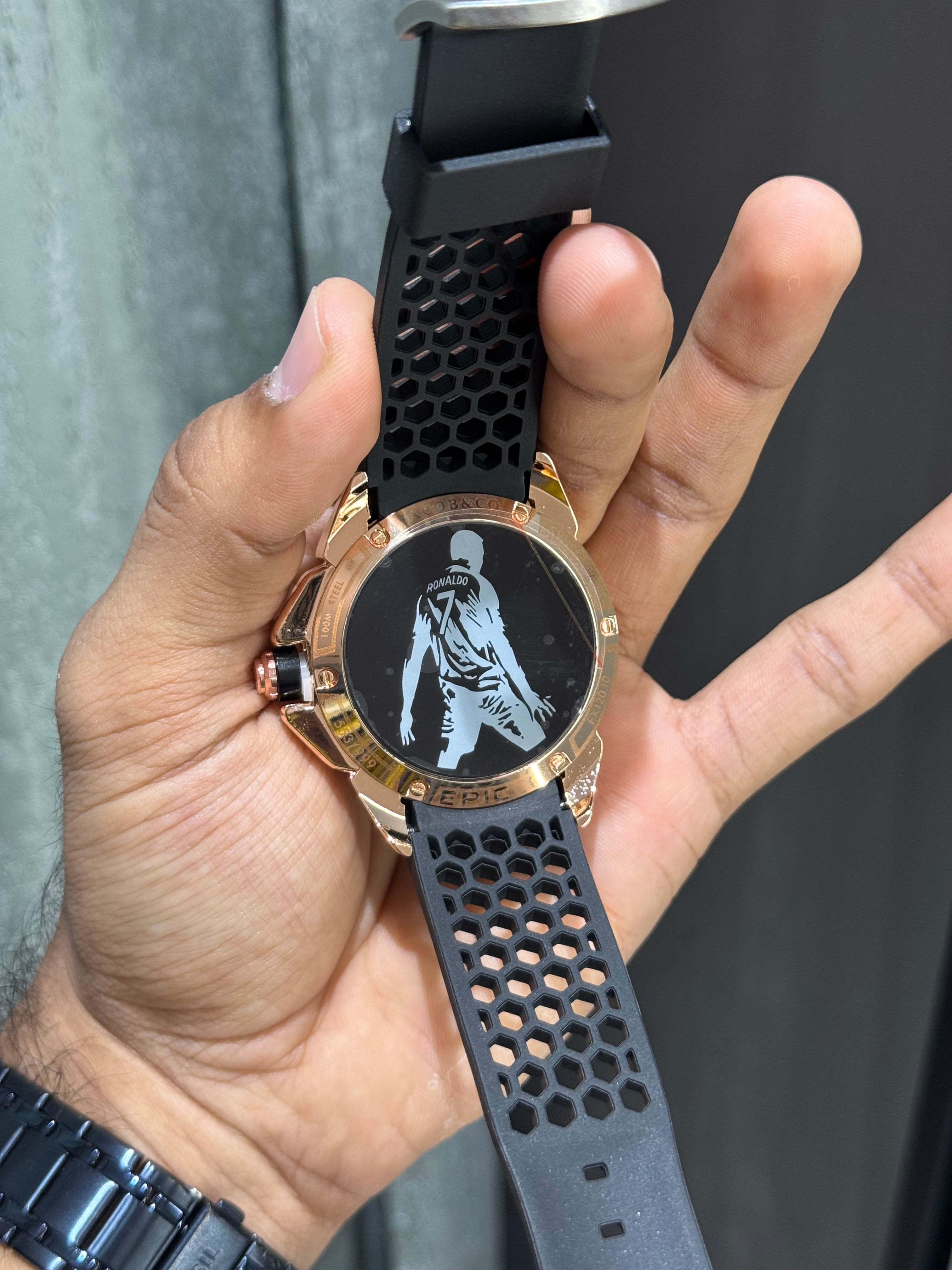 Jacob & Co. Copper Black CR7 Ronaldo Premium Quartz Watch