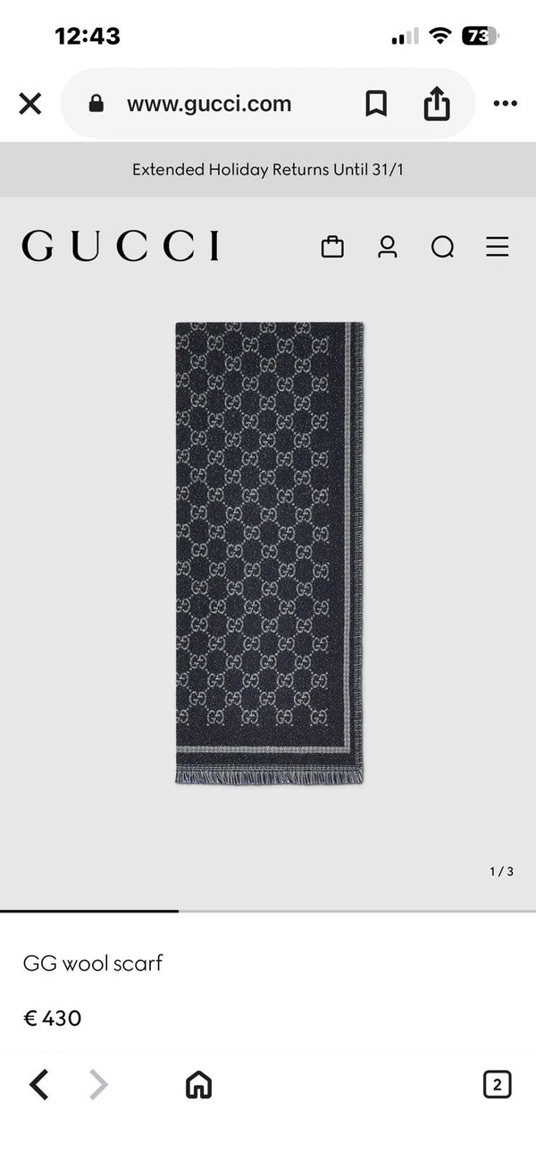 GUCCI PREMIUM QUALITY STOLE/SCARF WITH OG BOX