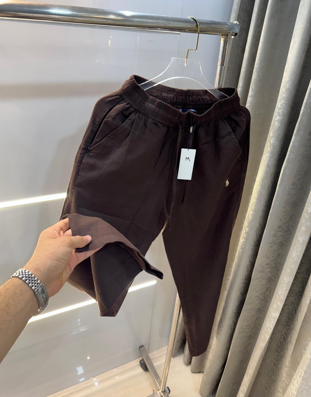 Ralph Laure n Brown Premium Linen TrackPant