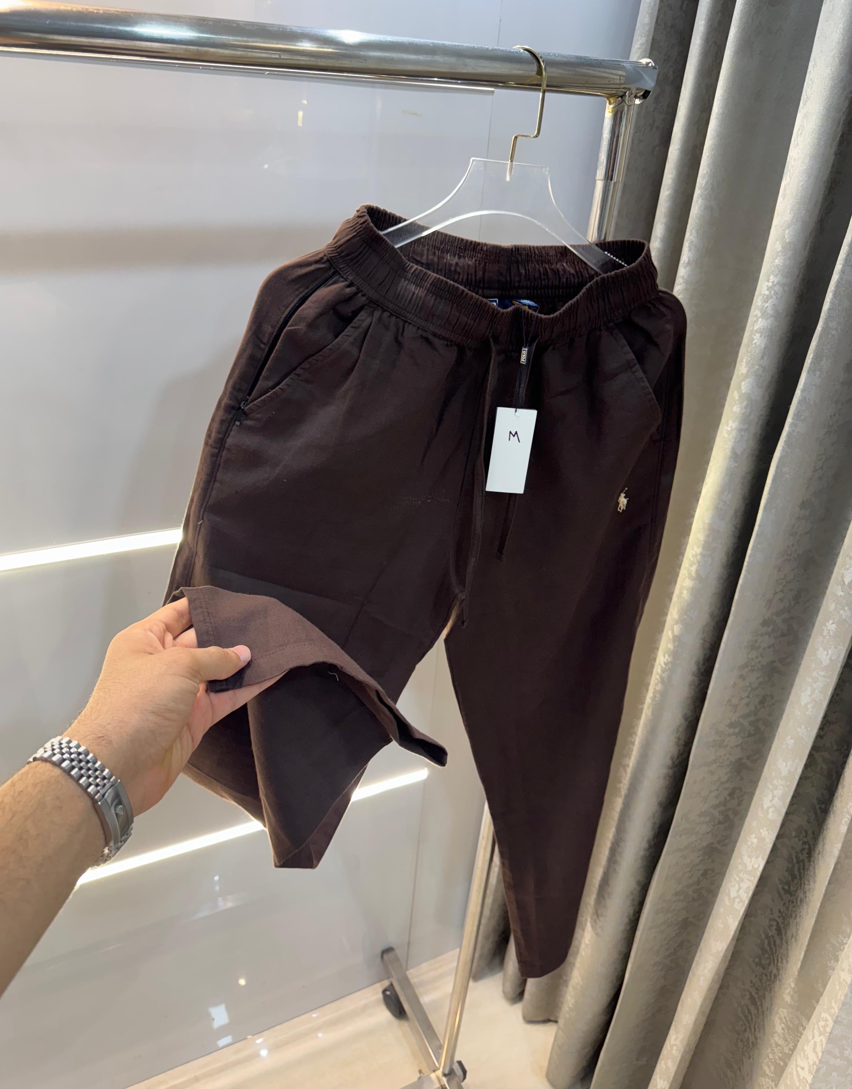 Ralph Laure n Brown Premium Linen TrackPant
