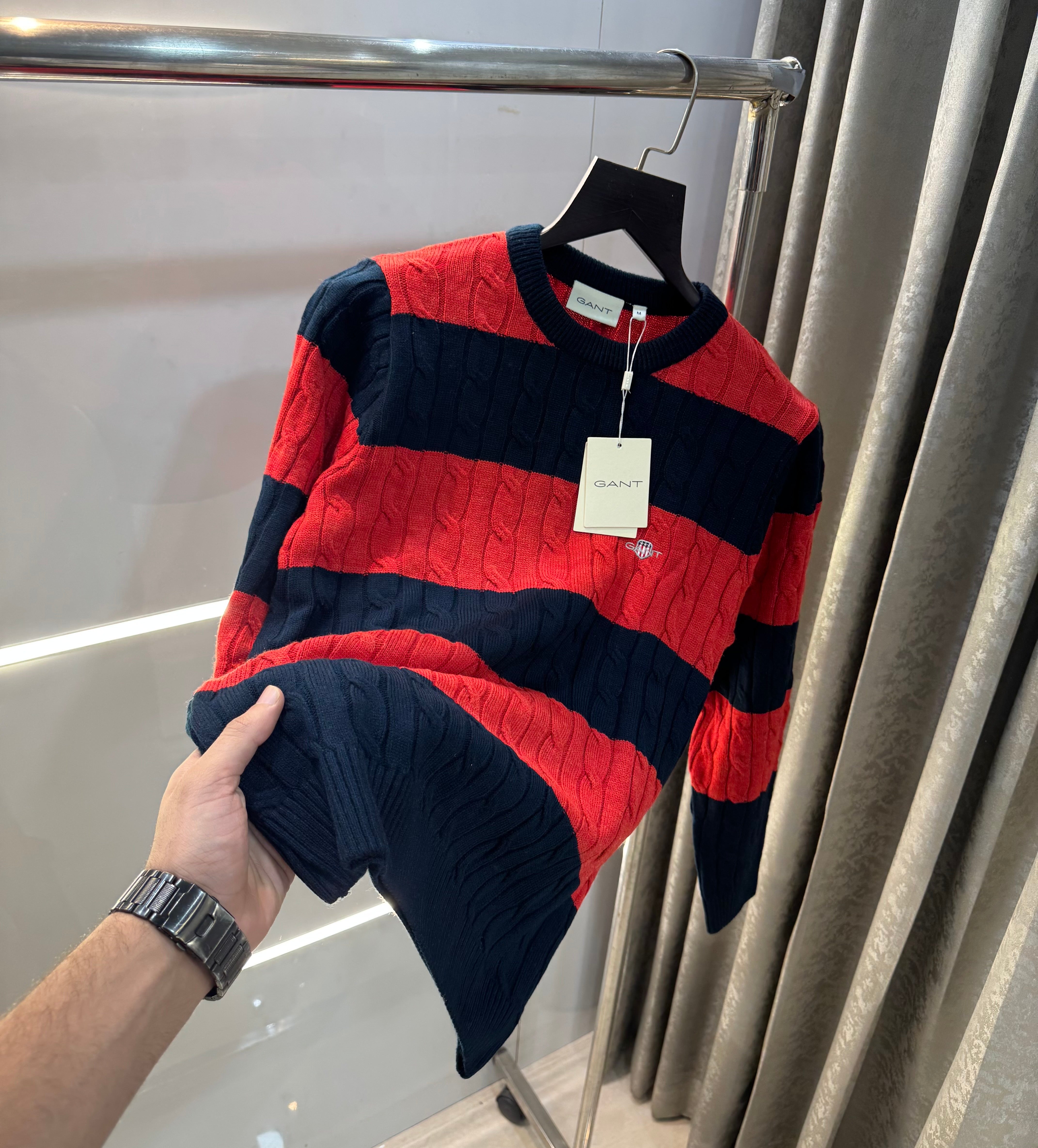 Gant Red Stripes Imported Knitted Pull Over Main image