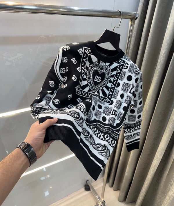 Dolce&Gabbana Black Designer Imported Knitted Pull Over