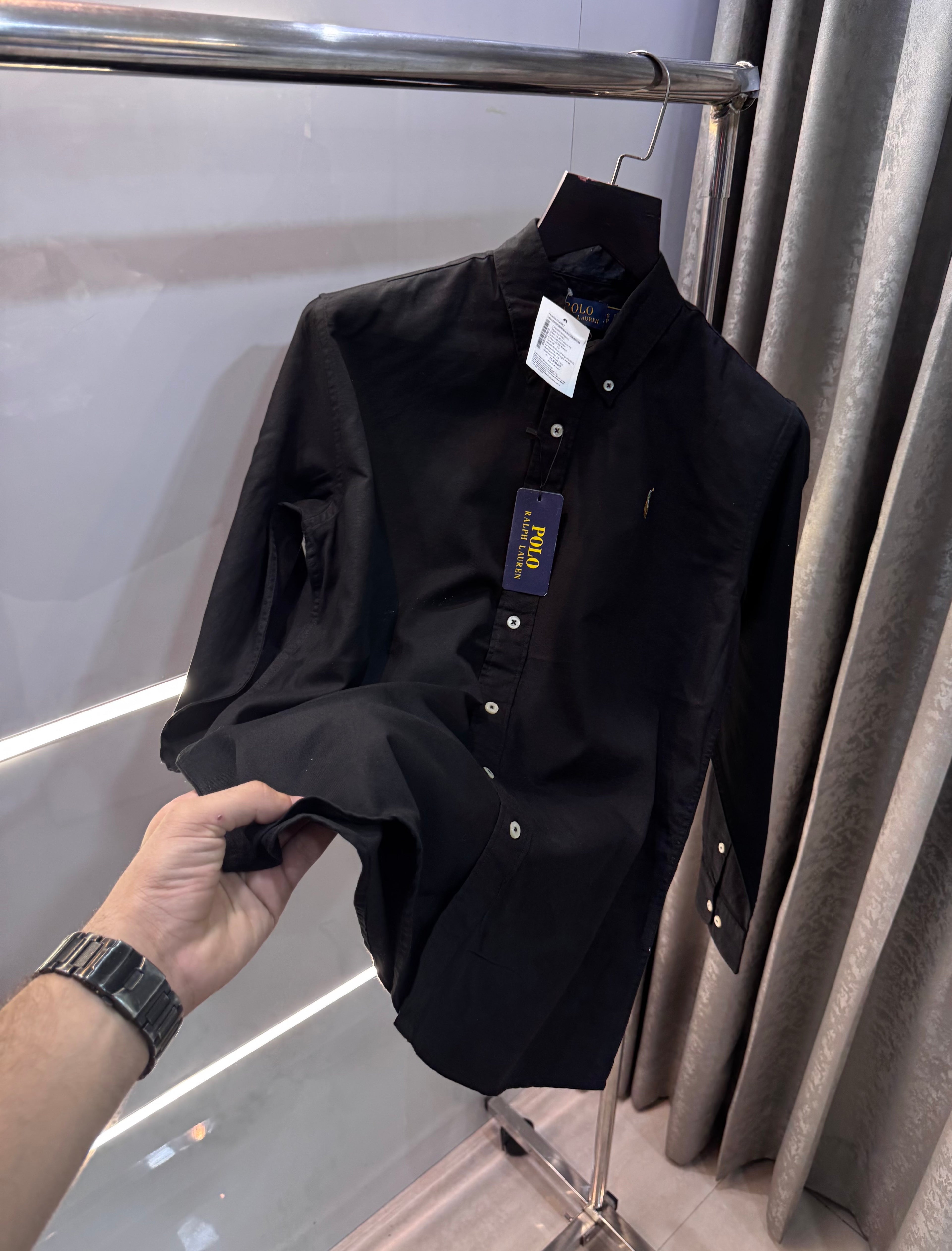 Ralph  Lauren Black Embroidery Logo Classic Shirt