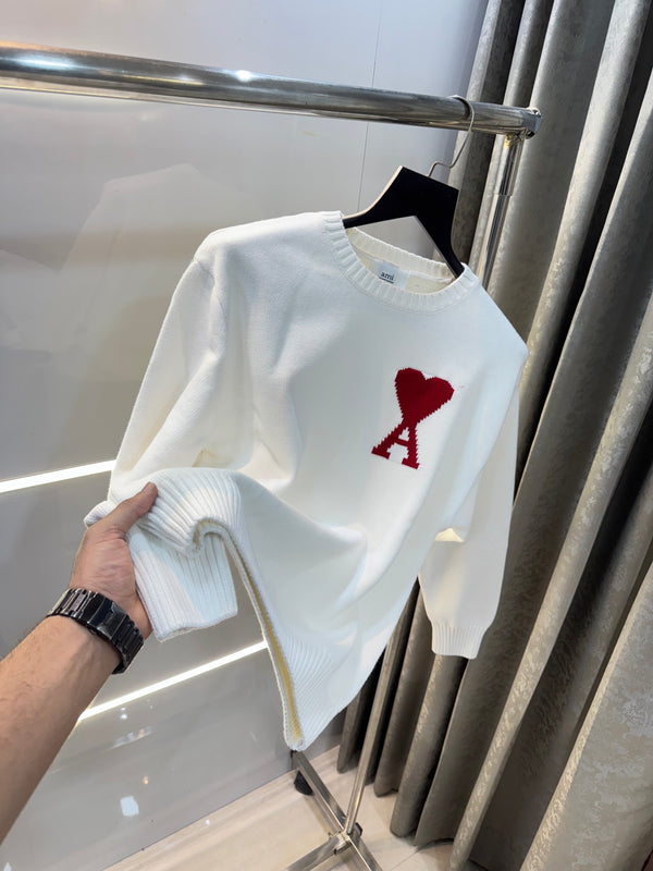 Ami Paris White Premium Imported Sweatshirt