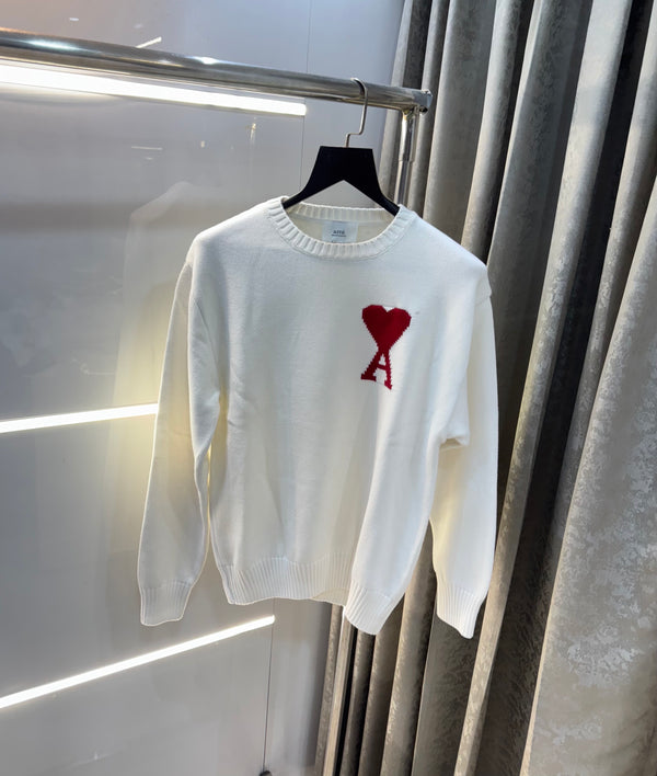 Ami Paris White Premium Imported Sweatshirt