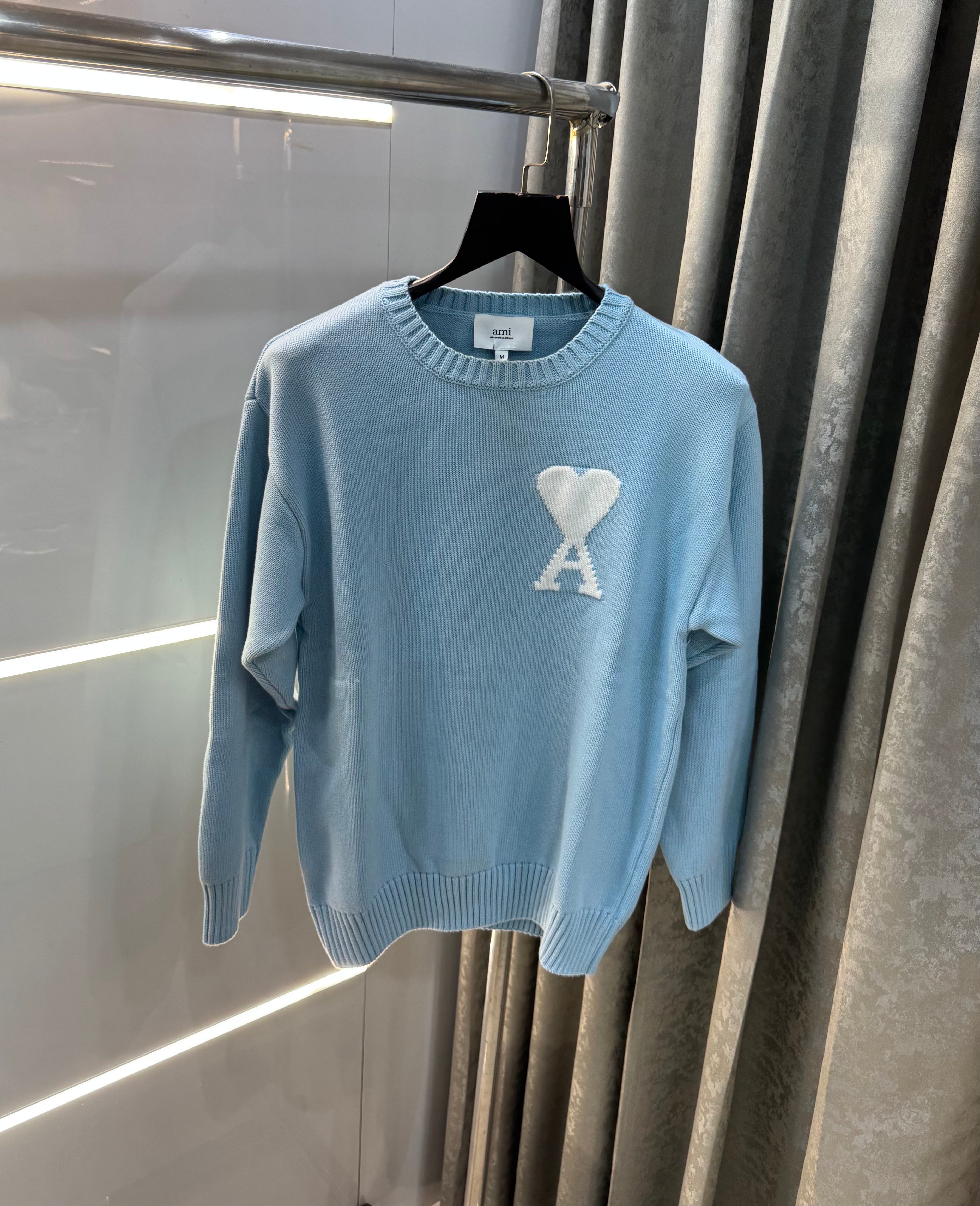 Ami Paris Sky Blue Premium Imported Sweatshirt