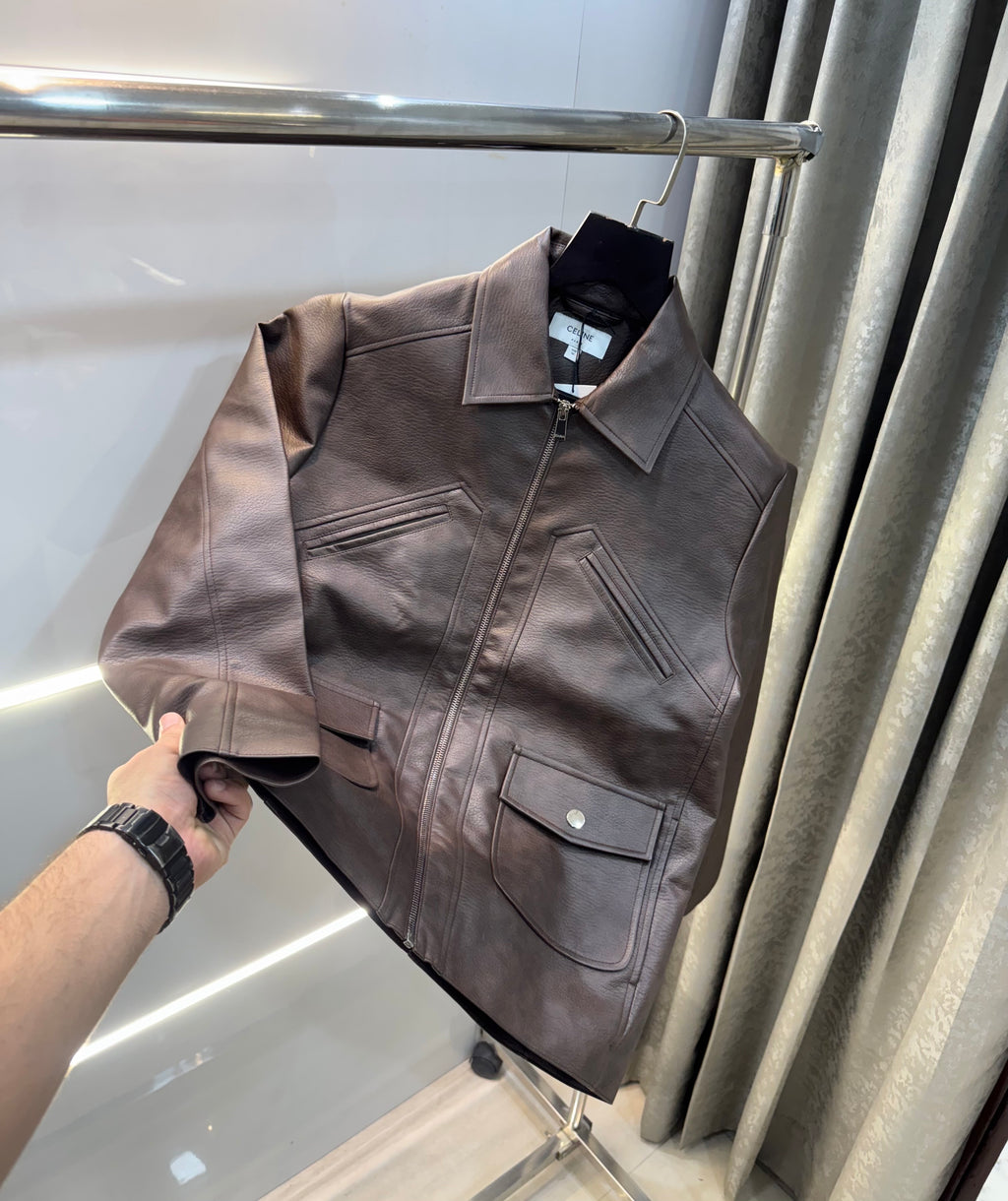 Celin e Brown Imported Premium Leather Jacket