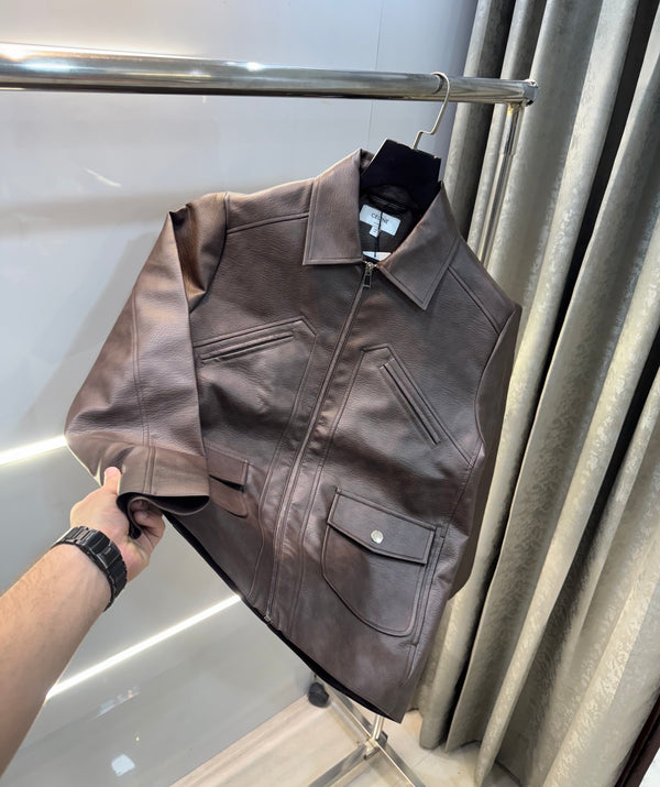 Celin e Brown Imported Premium Leather Jacket