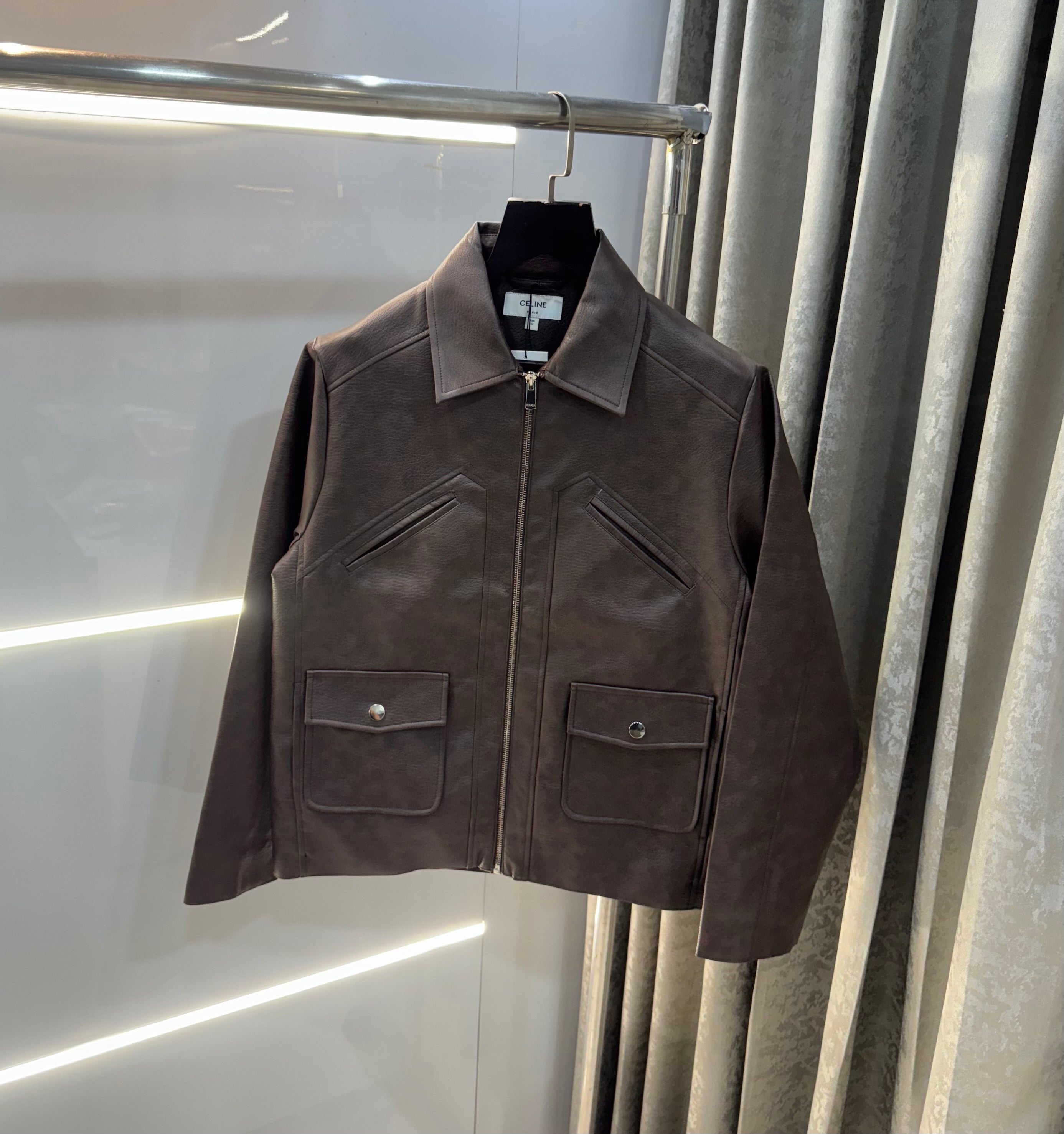 Celin e Brown Imported Premium Leather Jacket