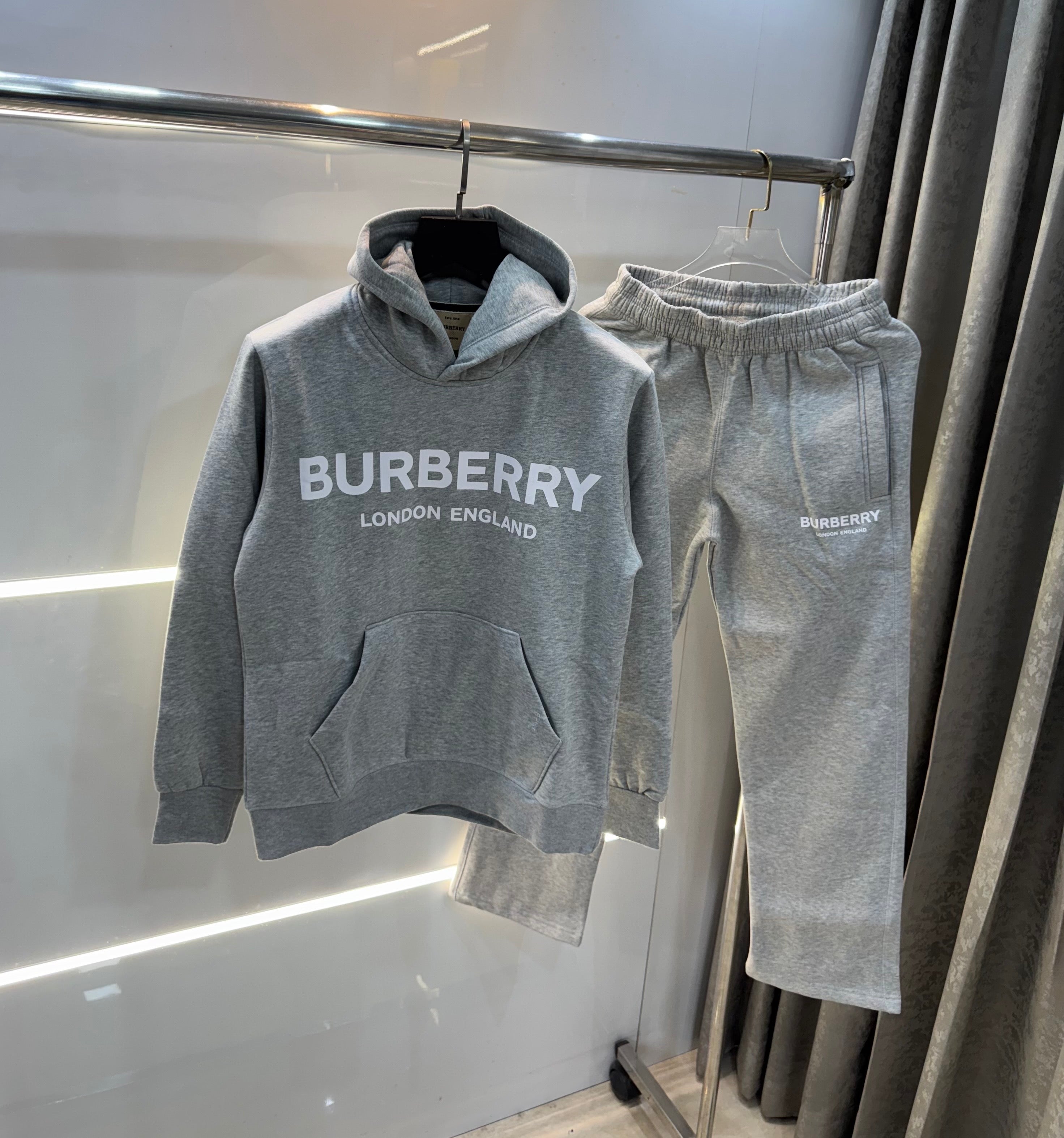 Burberr y Grey Logo Print Imported Tracksuit Main image