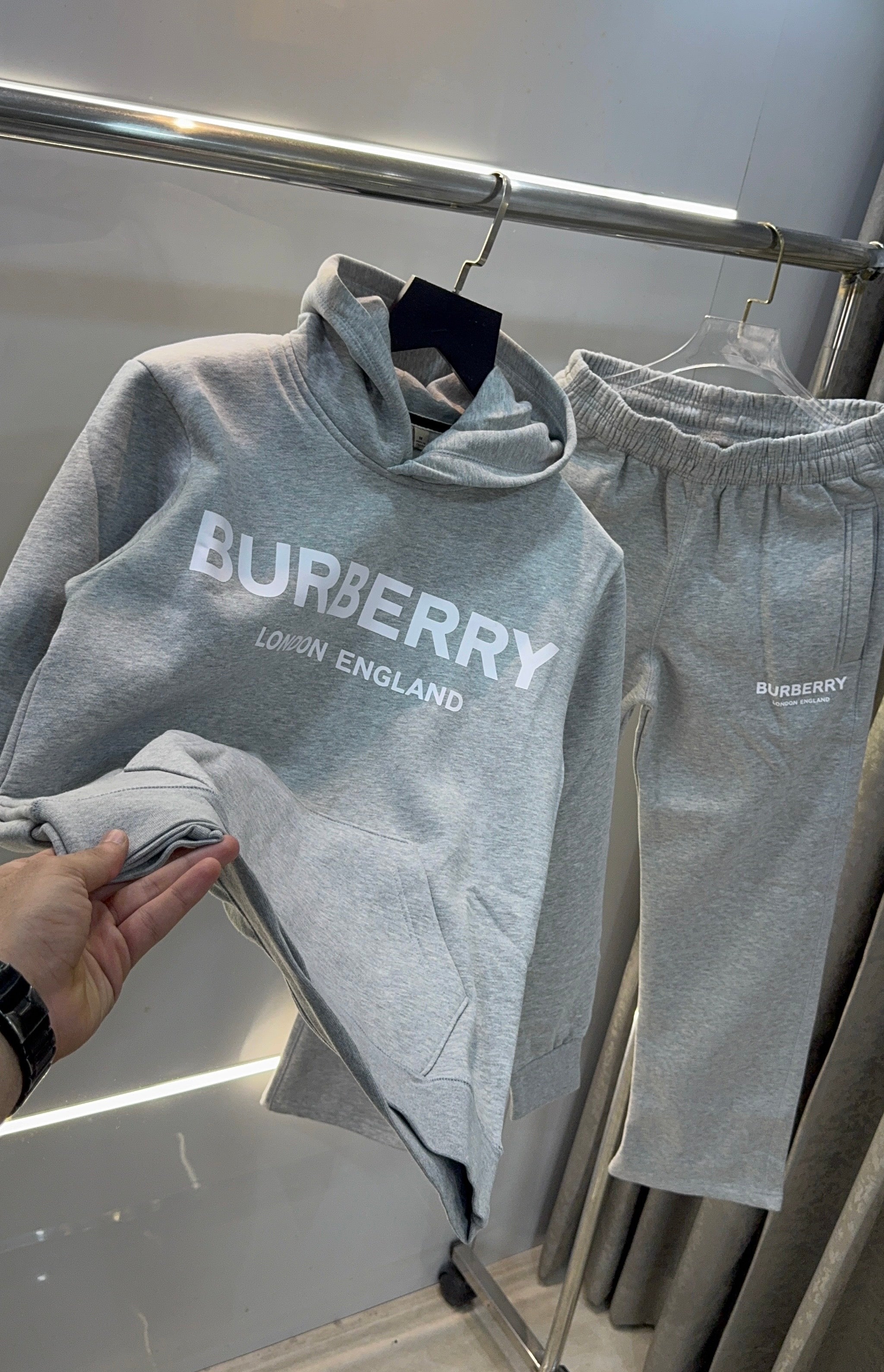Burberr y Grey Logo Print Imported Tracksuit Secondary image