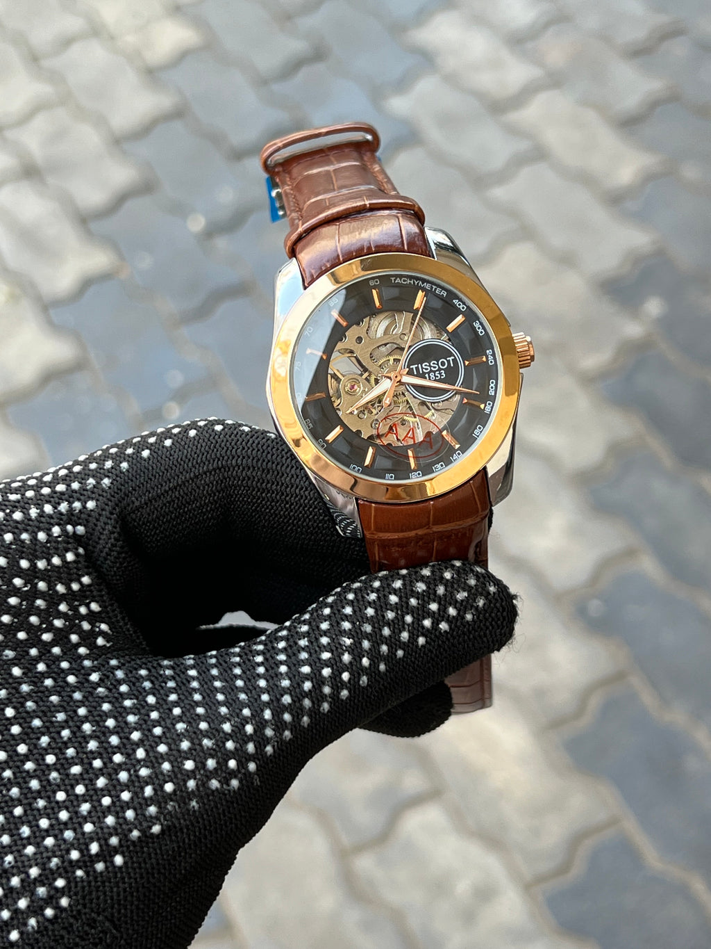 Tissot 1853 Automatic Skeleton Brown Gold