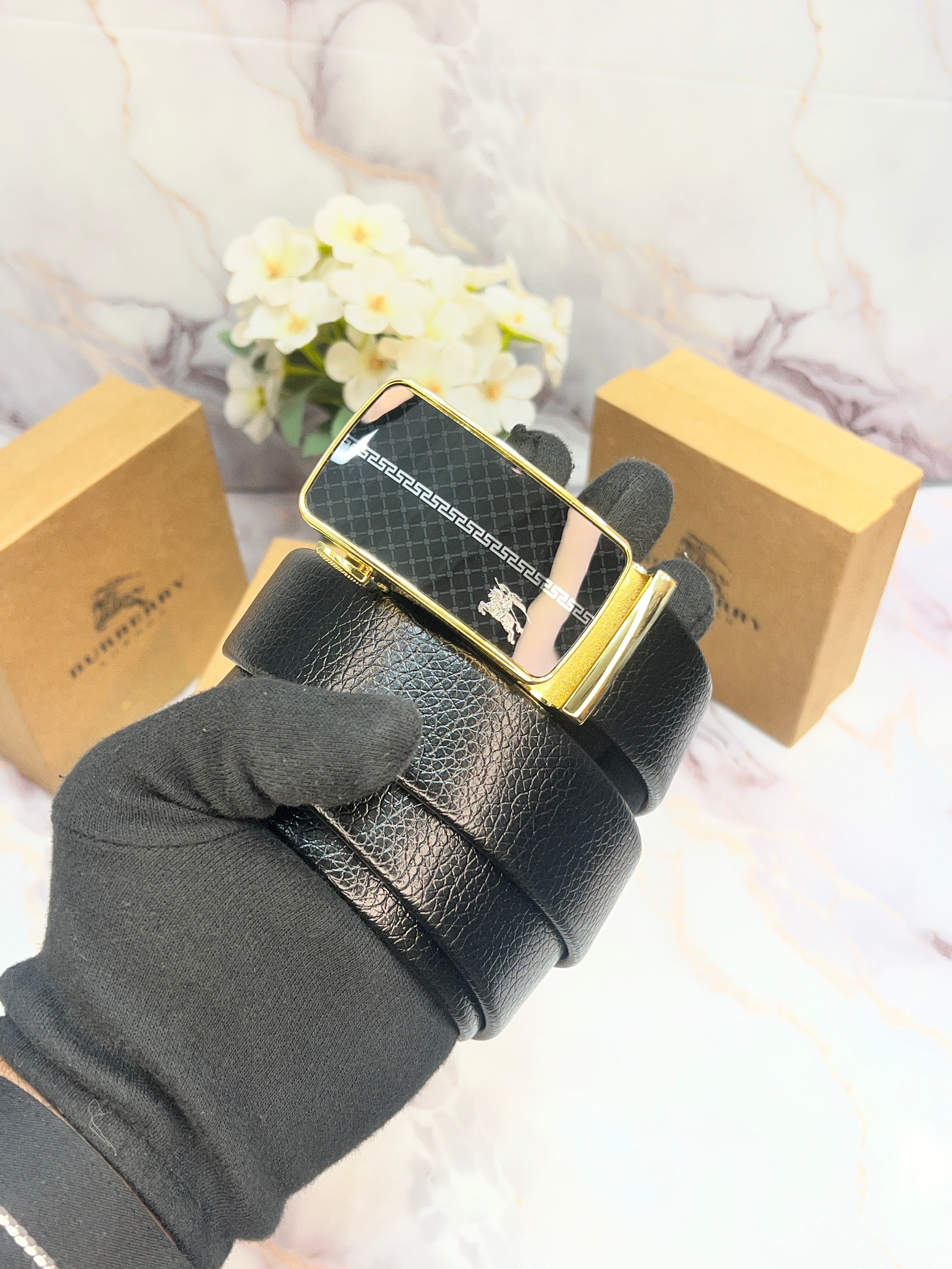 BB BURBERRY PREMIUM QUALITY IMPORTED AUTOLOCK BELT WITH OG BOX BB-713