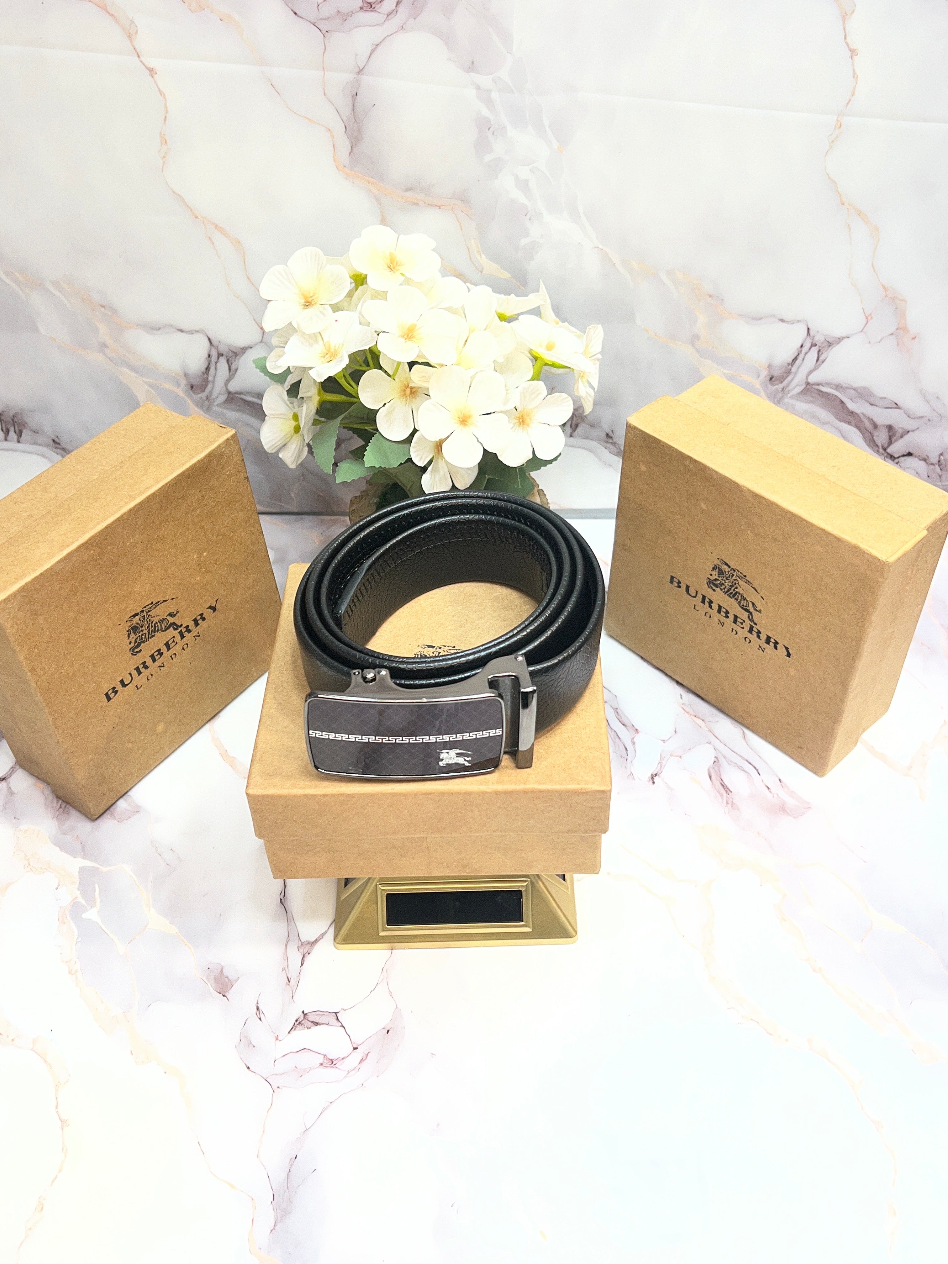 BB BURBERRY PREMIUM QUALITY IMPORTED AUTOLOCK BELT WITH OG BOX BB-714