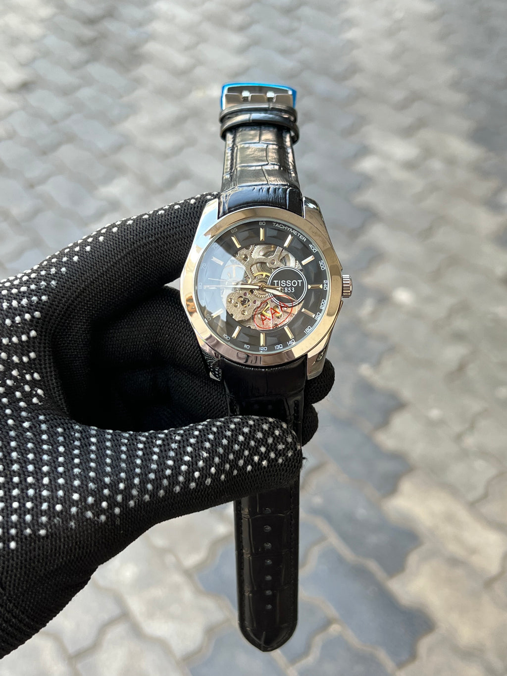 Tissot 1853 Automatic Skeleton Black Silver