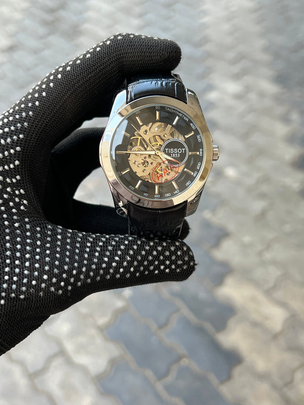 Tissot 1853 Automatic Skeleton Black Silver