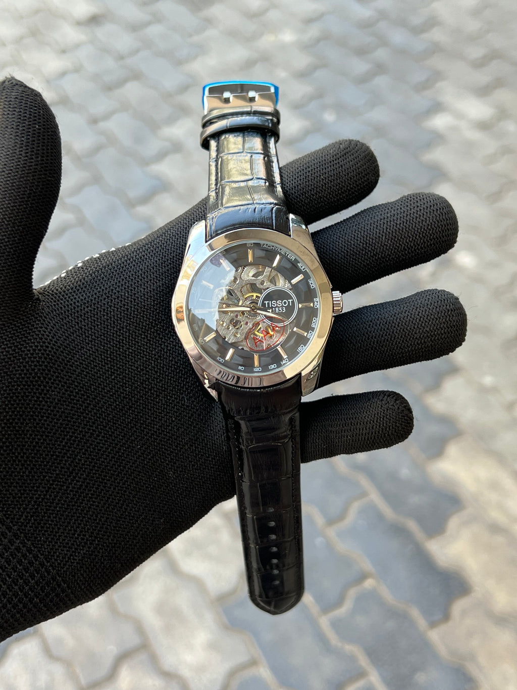 Tissot 1853 Automatic Skeleton Black Silver