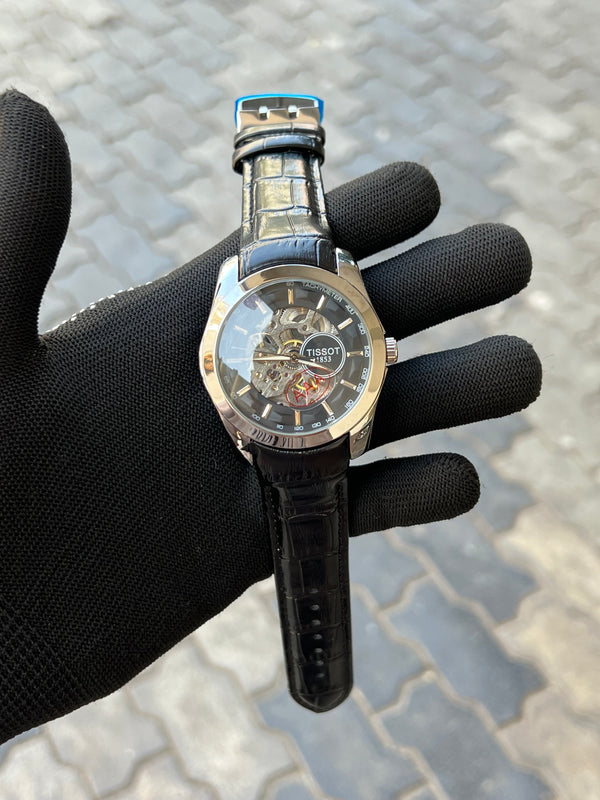 Tissot 1853 Automatic Skeleton Black Silver